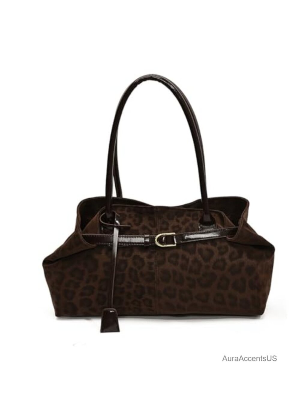 Faux Leather Leopard Print Hobo Bag Women Large Tote Shoulder Bag Work Everyday